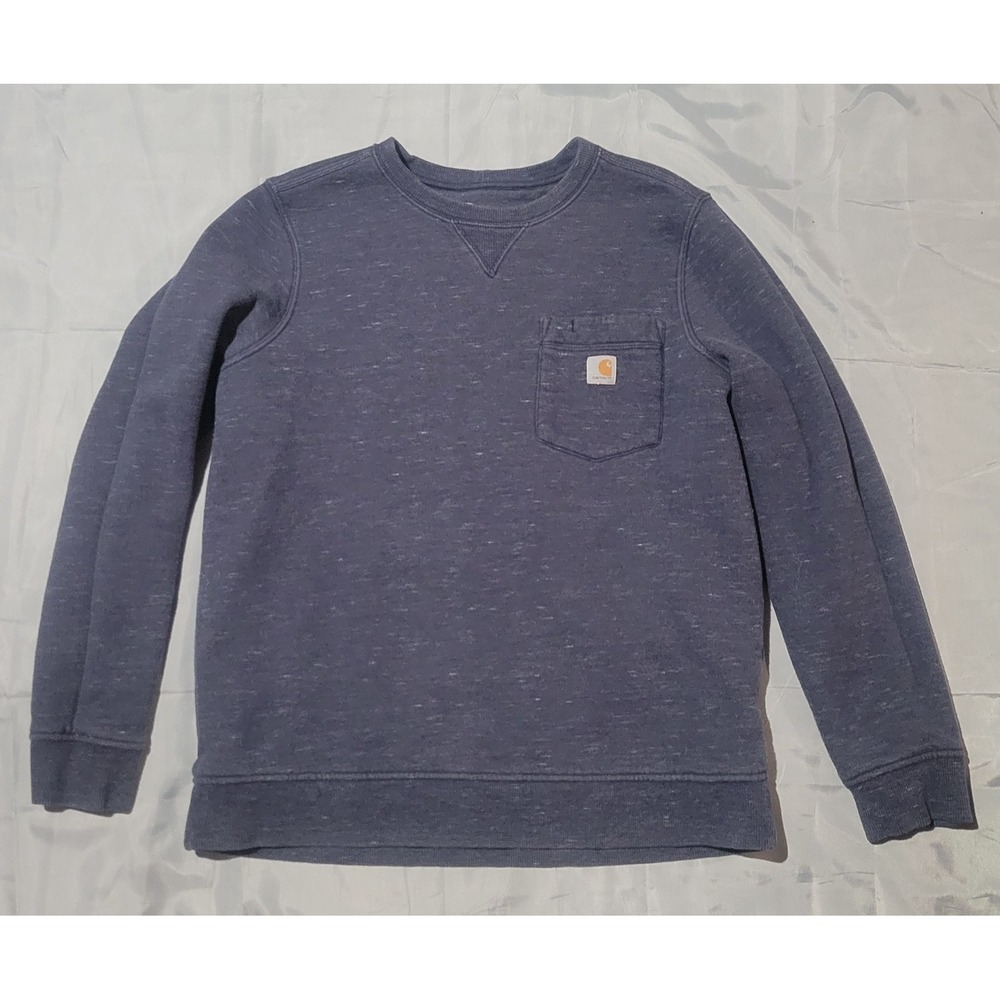 Carhartt Relaxed Fit Sweatshirt Youth Large 12-14 Gray Pocket Comfort EUC
